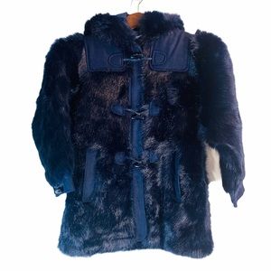 LITTLE MARC JACOBS*Navy Fur Hooded Warm Coat*$589